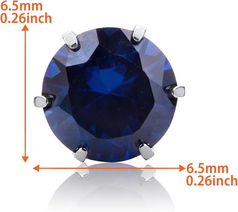 Round 14K Gold Earrings for Women in Solid 14K White Gold 585/14K Yellow Gold 585 with Ruby/Sapphire/Zirconia/Emerald Gemstones, Stud Earrings For Women,Women's Jewelry Delivered in Jewelry Box