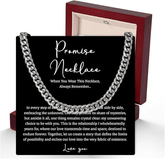 VIRAGIL To My Man Necklace Chain for Men, Silver Stainless Steel Chain Jewelry, Romantic Gift from Partner for Birthday Valentine or Everyday Wear with Meaning