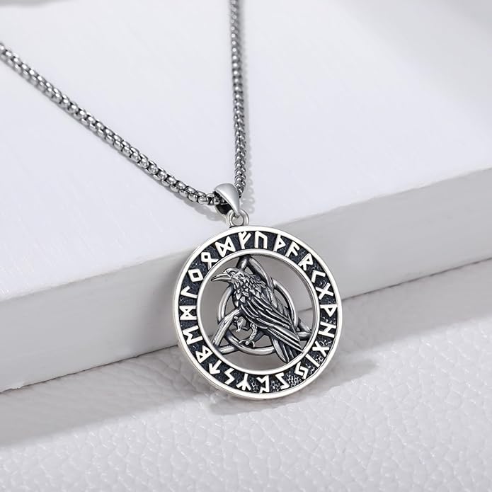 Taioiat viking Pendant Necklace for Men Nordic Celtic 925 Sterling Silver Vintage Mjolnir Jewelry Norse Vikings Gift for Women