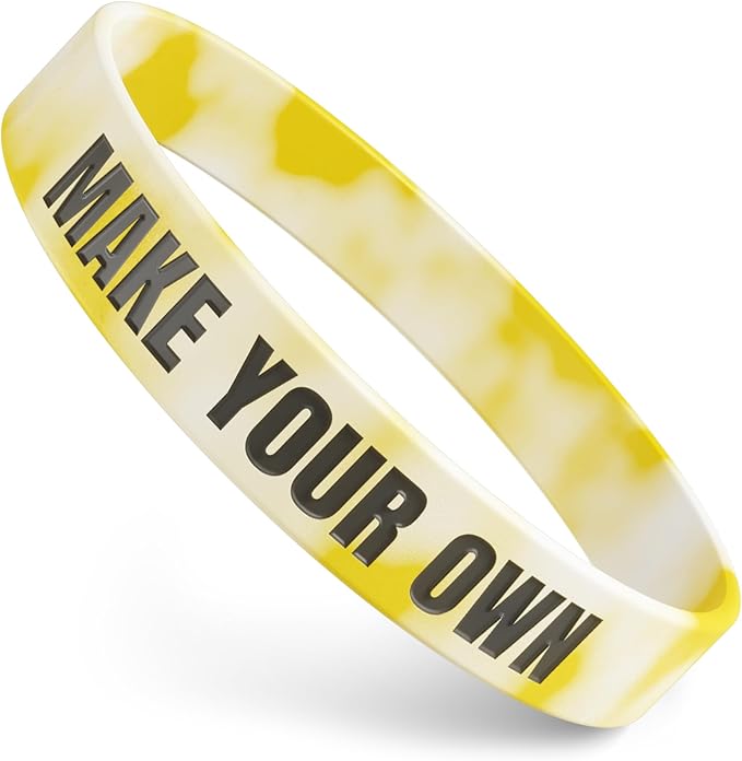 Custom Wristbands For Events, Fundraisers & Promotions | Add Text, Icons, & Logos | Bulk Rubber Bracelets | Classic 1/2” | 100% Silicone