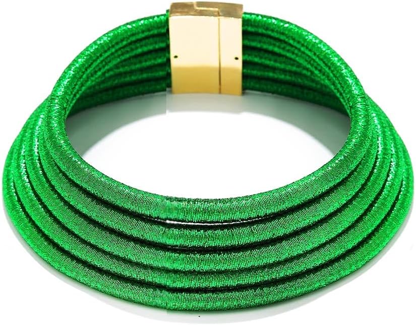 African Choker Necklace Gold Rope Weave Collar Layered Boho Tribal Chokers Multilayer Statement Party Jewelry Accessories for Women