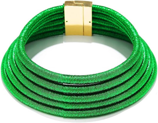 African Choker Necklace Gold Rope Weave Collar Layered Boho Tribal Chokers Multilayer Statement Party Jewelry Accessories for Women