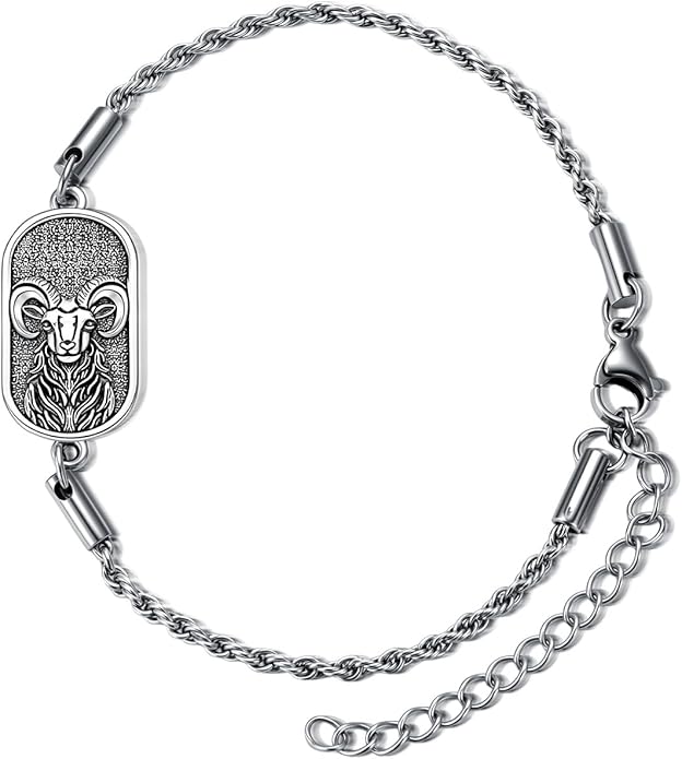 SIMONLY Zodiac Bracelet 925 Sterling Silver Constellation Anklet Horoscope Zodiac Jewelry Christmas Birthday Astrology Gifts for Women Men Unisex