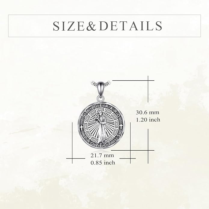 YFN Patron Saint Necklace Sterling Silver Amulet Medal Pendant Religious Protector Jewelry Gifts for Women Men
