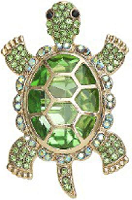 Cute Tortoise Brooch for Women,Rhinestone Crystal Turtle Tortoise Shell Brooch Pins Vintage Animal Lapel Pins Fashion Clothing Accessories Decorative Jewelry Mother's Day Easter