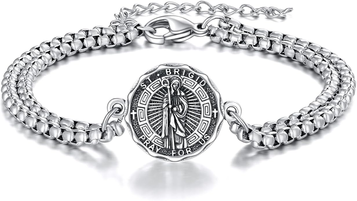YFN Patron Saint Bracelet Sterling Silver Religious Protector Bracelet Jewelry Gift for Women Men