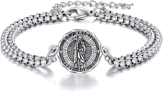 YFN Patron Saint Bracelet Sterling Silver Religious Protector Bracelet Jewelry Gift for Women Men