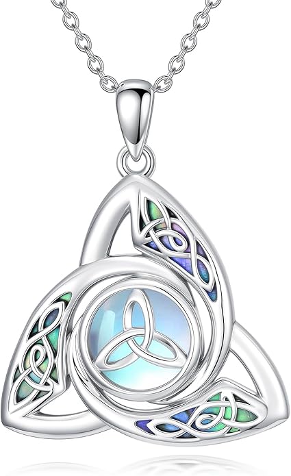 WINNICACA Christmas Gifts for Women Witches Knot Celtic Knot Necklace Sterling Silver Celtic Jewelry Protection Necklaces Irish Jewelry Birthday Gifts for Women Mom Wife Her