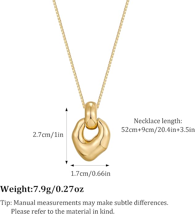 Pendant Necklace for Women Statement Gold Silver Necklace Trendy Jewelry for Women