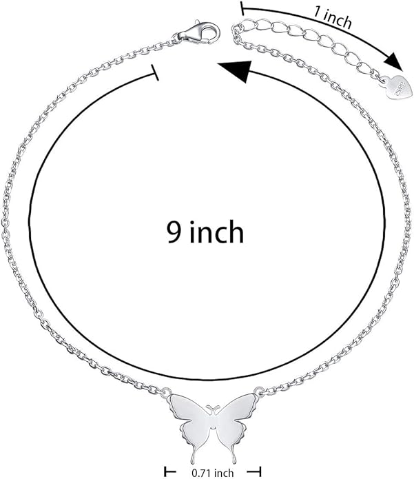 Anklet for Women S925 Sterling Silver Adjustable Foot Evil Eye Starfish Heart Bead Butterfly Celtic Knot Cross Multilayer Layered Ankle Bracelet Jewelry