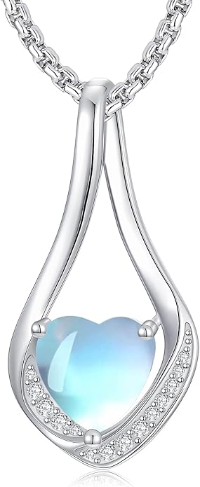 Birthstone Necklaces for Women,18k Yellow/White Gold Plated Forever Love Heart Infinity Pendant Necklace Anniversary Jewelry Christmas Birthday Gifts for Women Her Wife Girlfriend
