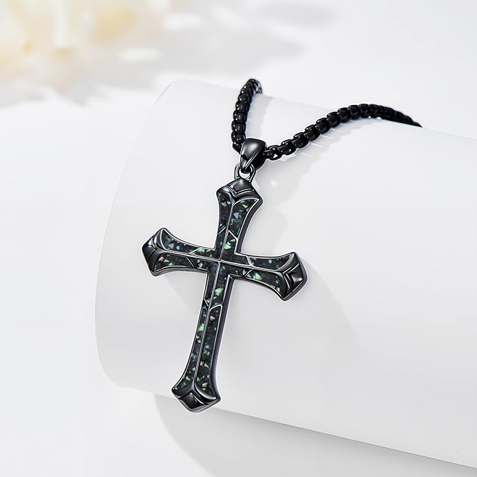 Cross Necklace for Men 925 Sterling Silver Celtic Cross Pendant Christian Jewelry Religious Christmas Gifts for Women