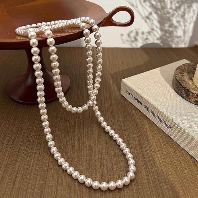 Long Pearl Necklace for women - Elegant Long Necklaces for Women Classic Pearl Choker Necklaces for Women Luxurious Pearl Necklaces for women Timeless Pearls Necklaces for Women Perfect for Weddings Parties Special Occasions