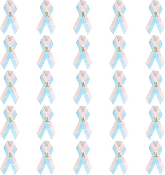 1/2/5/10/25/50/100pcs Satin Awareness Ribbon Pins (Pick your color), for Cancer & Disease Awareness, Bulk Quantities for Fundraising, Events, Gift Giving