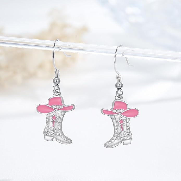 Western Earrings for Women 925 Sterling Silver Turquoise Western Country Dangle Drop Earrings Country Jewelry Gifts for Cowgirl Cowboy