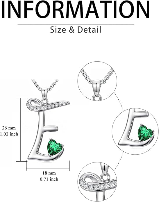 Christmas Gifts for Women Alphabet A to Z Initial Birthstone Pendant Necklaces for Women - 18k White Gold Plated Personalized Name Jewelry Valentine Mothers Day Birthday Gifts for Women Her Girlfriend