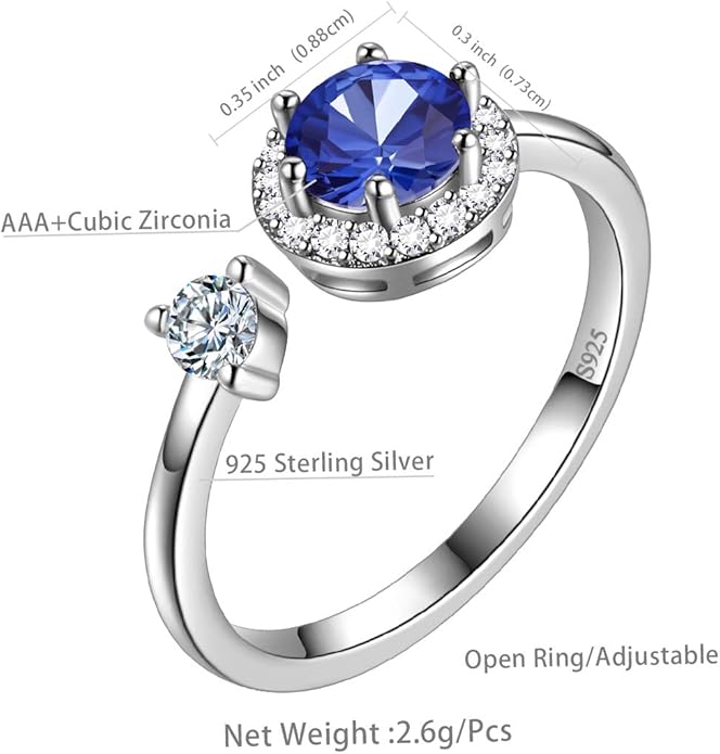 Aurora Tears 925 Sterling Silver 12 Birthstones Necklace/Earring/Ring/Bracelet Women Birthstone Pendant Crystal Fashion Birthday Jewelry Christmas Gift for Girls Women