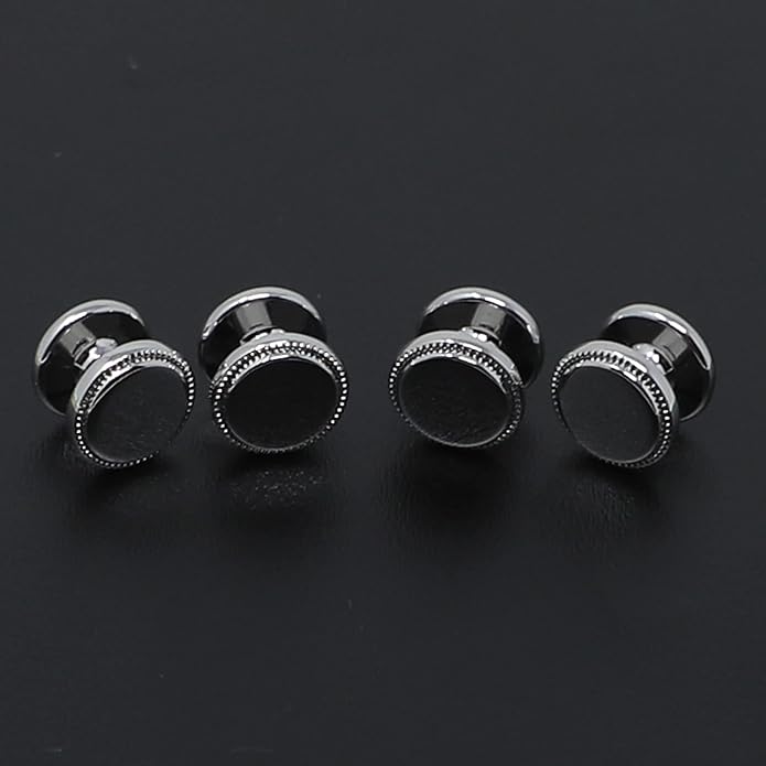 MENDEPOT Men Formal Wear Dress Shirt Cufflinks And Studs Set With Box Wedding Groom Groomsmen Gift