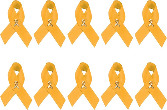 1/2/5/10/25/50/100pcs Satin Awareness Ribbon Pins (Pick your color), for Cancer & Disease Awareness, Bulk Quantities for Fundraising, Events, Gift Giving