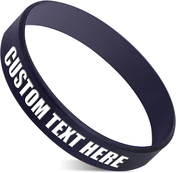 50 Custom Rubber Bracelets Personalized Silicone Wristbands Customized Bulk for Events, Support, Wedding, Awareness, Motivation Customizable