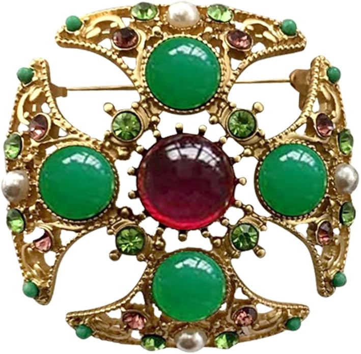 JKQBUX Versailles series Baroque elegant Brooches Pin for Women Men Girls Retro Court Pearl Corsage Pin delicate accessory