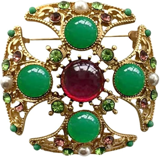 JKQBUX Versailles series Baroque elegant Brooches Pin for Women Men Girls Retro Court Pearl Corsage Pin delicate accessory