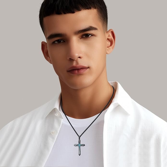 Cross Necklace for Men 925 Sterling Silver Celtic Cross Pendant Christian Jewelry Religious Christmas Gifts for Women