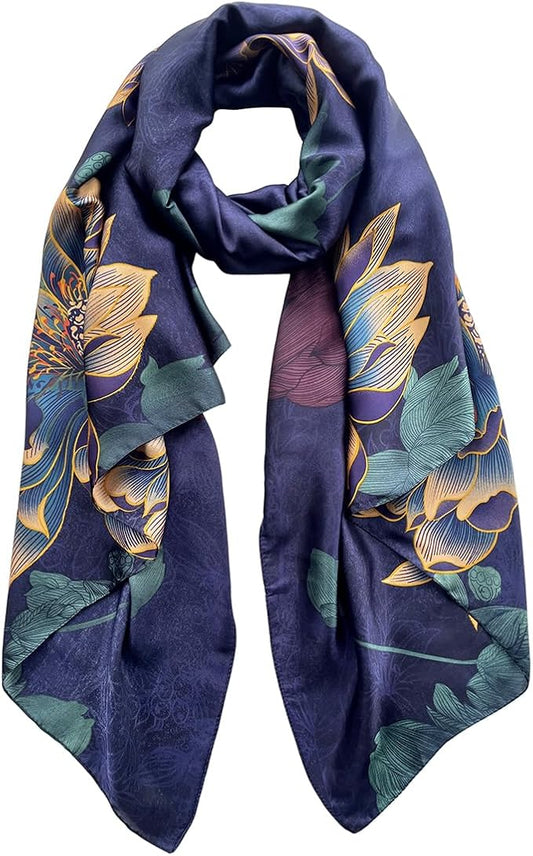 Long Silk Like Scarf Lightweight Satin Scarves Large Sunscreen Shawl Wrap for Women