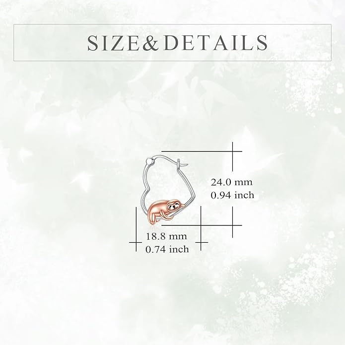 YFN Animal Earrings Sterling Silver Animal Heart Hoop Dangle Earrings Cute Jewelry Gifts for Women