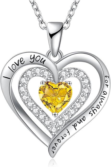 REDBEE Necklaces for Women Birthstone Heart Necklace Jewelry for Wife Girlfriend Woman Necklace