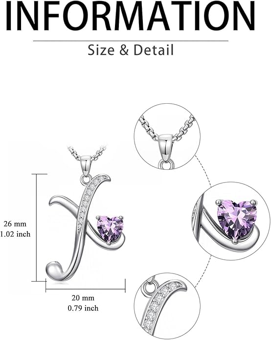 Christmas Gifts for Women Alphabet A to Z Initial Birthstone Pendant Necklaces for Women - 18k White Gold Plated Personalized Name Jewelry Valentine Mothers Day Birthday Gifts for Women Her Girlfriend