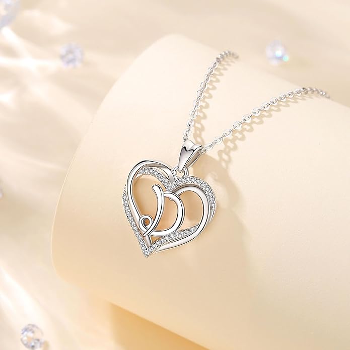 INFUSEU Unique Initial Necklaces for Women Girls Small Heart Letter Jewelry, Meaningful Personalized Gifts