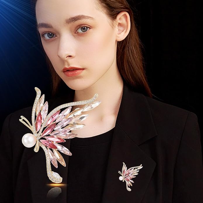 Animal Brooch for Women Girls 18k Gold Plated Animal Brooch Pin Rhinestone Animal Brooch Lapel Pin Jewelry Thanksgiving Day Birthday Wedding Gifts for Mom Wife