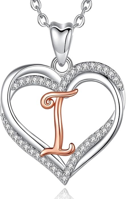 INFUSEU Unique Initial Necklaces for Women Girls Small Heart Letter Jewelry, Meaningful Personalized Gifts