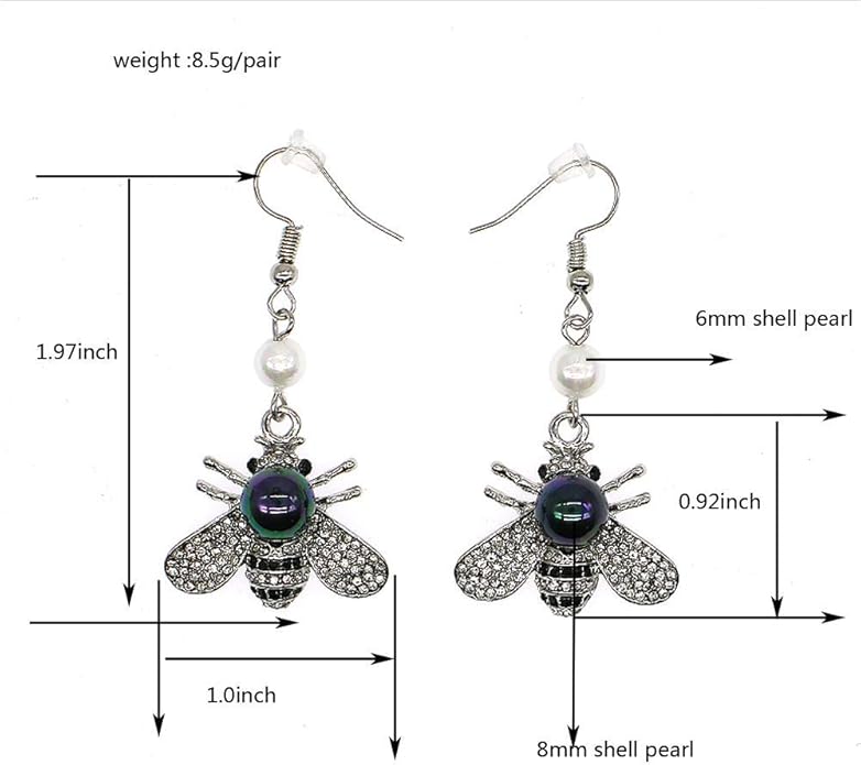 Honey Bee Brooches Crystal Insect Themed Bee Brooch Animal Fashion Shell Pearl Brooch Pin Gold Tone