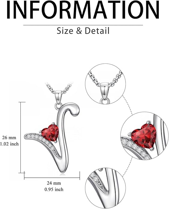 Christmas Gifts for Women Alphabet A to Z Initial Birthstone Pendant Necklaces for Women - 18k White Gold Plated Personalized Name Jewelry Valentine Mothers Day Birthday Gifts for Women Her Girlfriend