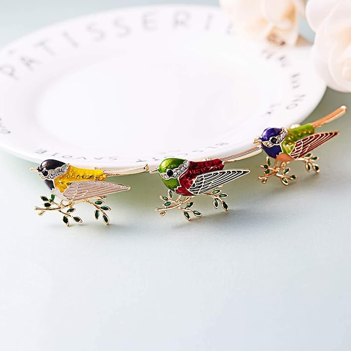 Fashion Cute Crystal Swallow Brooches Pin Bird Shape Corsage Jewelry (3PCS)