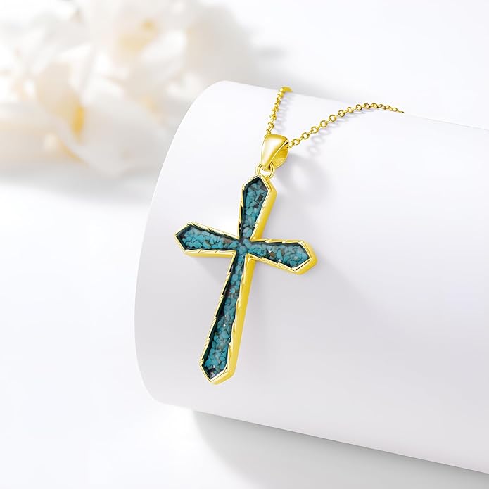 Cross Necklace for Women 925 Sterling Silver Cross Pendant Religious Christian Jewelry Faith Easter Gifts for Wife