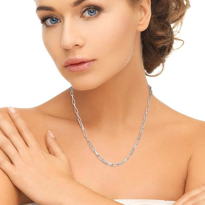 925 Sterling Silver Singapore Chain Lobster Clasp Paperclip Necklace for Women Sparkling Chain 2mm2.5mm3mm4mm5mm Gifts for Her