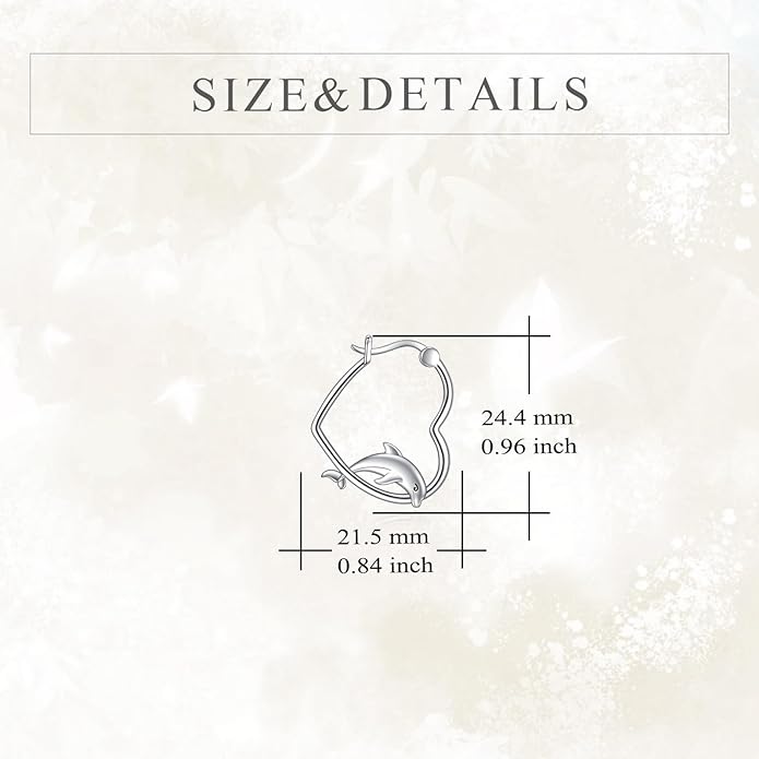 YFN Animal Earrings Sterling Silver Animal Heart Hoop Dangle Earrings Cute Jewelry Gifts for Women