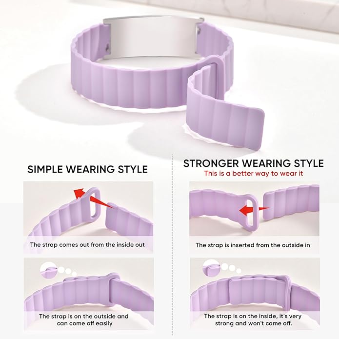 Comfortable Medical ID Bracelet for Men & Women - Custom Engraved Silicone Strap Comfort Fit Medical Alert Bracelets for Sports,Adjustable Waterproof Customizable Wristband for Diabetic