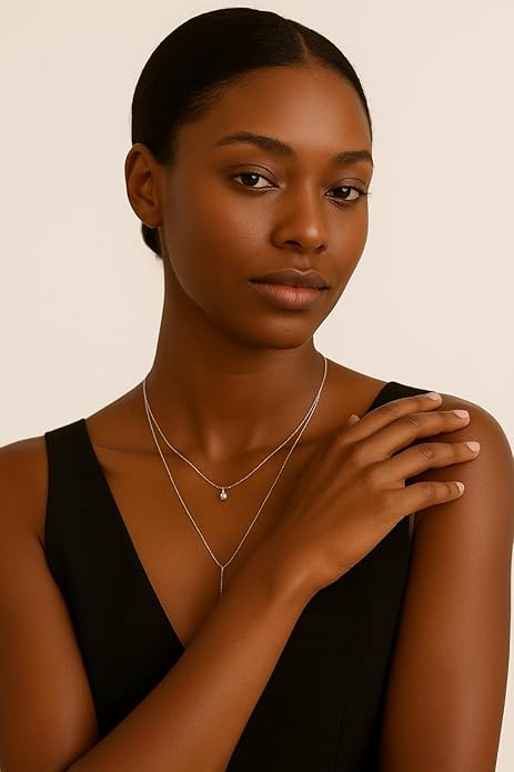 14K Gold Plated Y Necklace for Women – Dainty Lariat Long Pendant Chain, Layered Drop Necklace for V Neck Dress, Simple Sexy Cleavage Jewelry Gifts for Women