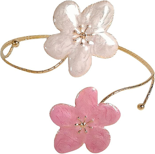Gold Flower Arm Cuff | Adjustable Cherry Blossom Arm Bracelet Upper Arm | Boho Jewelry for Women, Daily/Party Gift