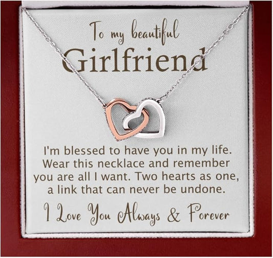 To My Beautiful Soulmate Necklace Romantic Gift for Girlfriend Wife With Message Card & Gift Box, Perfect for Anniversary Birthday Christmas or Valentine’s Day