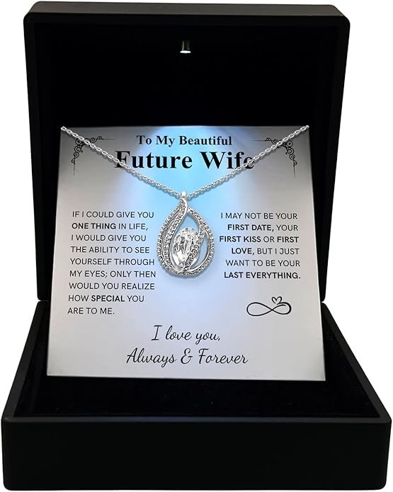 TRYNDI To My Wife Necklace from Husband - Soulmate, Girlfriend, Fiance Gift for Anniversary, Birthday, Christmas, Valentine's Day, Mother's Day - Romantic Wife Christmas Gift ideas