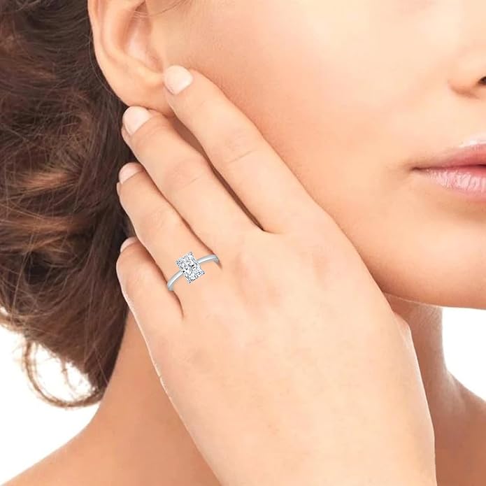 Houston Diamond District 1 to 5 Carat LAB GROWN Solitaire IGI CERTIFIED Diamond Engagement Ring (E-F Color VS2-SI1 Clarity)
