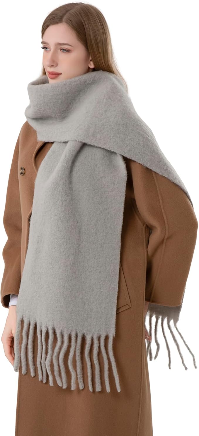 HOPETLA Wool Scarf Wrap With Gift Box for Women Men Gift Idea 93"x12" Large winter Warm Scarf