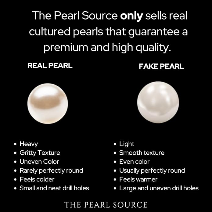 THE PEARL SOURCE 7.5-8.0mm White Japanese Akoya Real Pearl Earrings for Women - 14k Gold Leverback Earrings | Earrings with Genuine Cultured Pearls Pearl Gifts for Christmas, Holidays and Anniversary