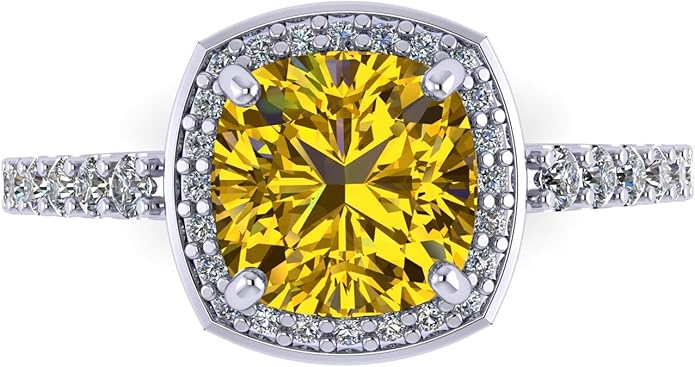 NANA Jewels Sterling Silver Engagement Rings for Women - Choose Simulated Morganite, Citrine, Aquamarine & More