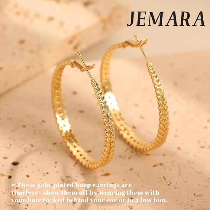 Silver Hoop Earrings for Women Hypoallergenic 925 Sterling Silver Post Hoop Earrings Lightweight Thick Large Silver Hoop Earrings 30/40/50MM